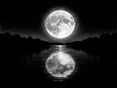 Moon on still water