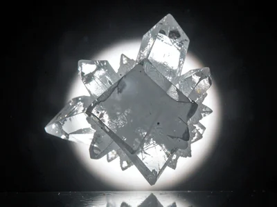 Crystal cluster backlit showing translucency