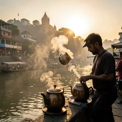 Chai vendor steam backlit