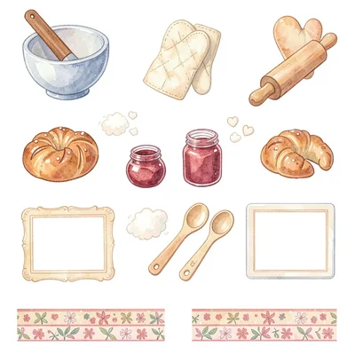 Cozy baking clip art collection