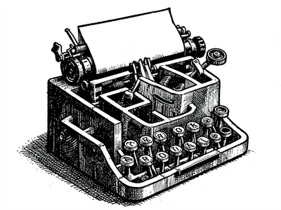 Writer block typewriter maze