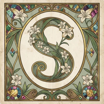 Art Nouveau decorative letter S