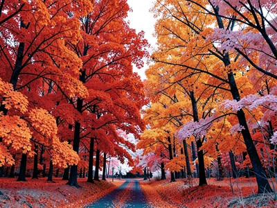 Autumn color mixed with infrared white