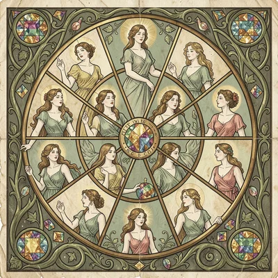 Art Nouveau zodiac wheel