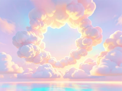 Pure pastel sky-only frame with no horizon and no objects at all, just billowy c