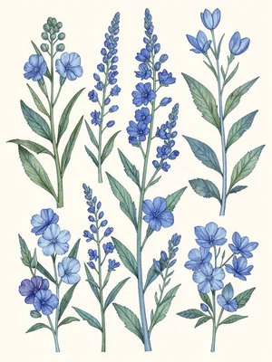 Botanical arrangement blue