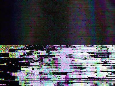 Hex-edited image, mid-file byte alteration causing bottom half to shift and scra