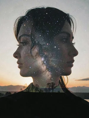 Stars through face profile
