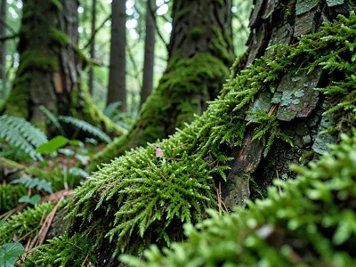 Moss and bark texture creating layers