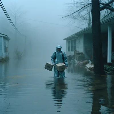 Film still amazon delivery worker. Movie directed by