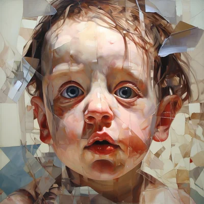 Painting portrait by Jenny Saville. babies