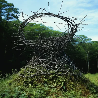 Land Art Photo by Andy Goldsworthy Barbed wire woven
