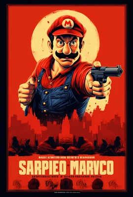 A Tarantino movie poster of Super Mario Bros