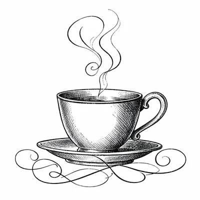 Tea cup steam flourished