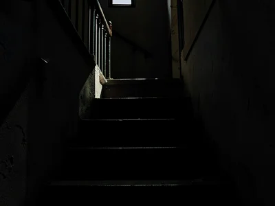 Staircase with dramatic light