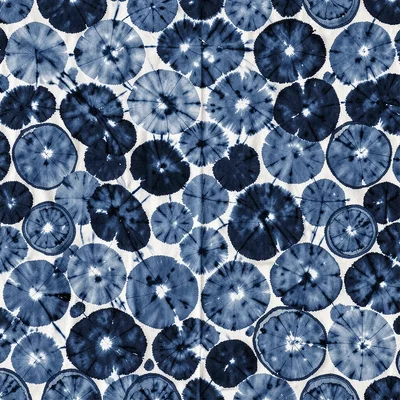 Shibori indigo circles irregular