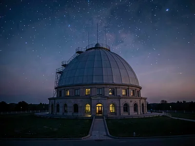 Dome rotation visible as blur against static stars