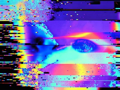 Image with quantization table modified, smooth gradients collapsed into hard-edg