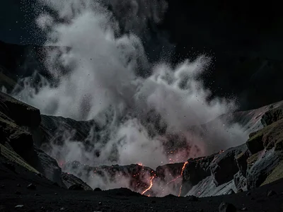 Day turned to night by ash fall