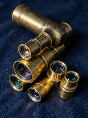 Brass Eyepiece Stack Graduated Sizes Navy Felt