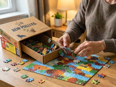 New puzzle box opening, pieces tumbling out, the exciting beginning of fresh cha