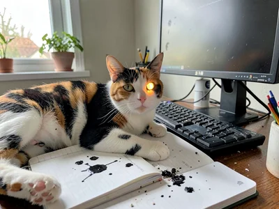 Calico Cat on Open Planner