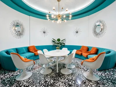Space Age Living Room Wide View