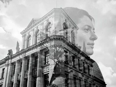 Architecture with portrait ghost