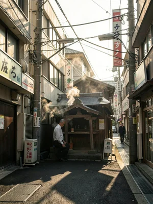 Small shrine between Namba buildings
