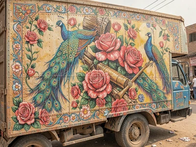 Truck art panel detail