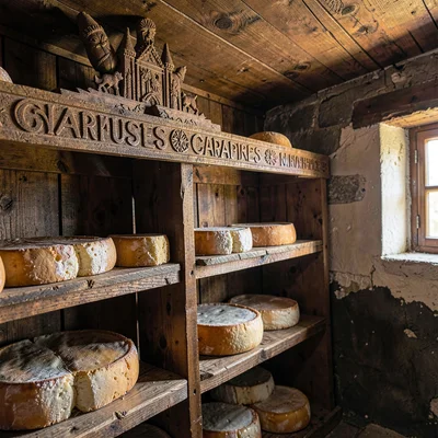 Maramures wooden craft, hand-carved church detail, Traditional cheese aging on w