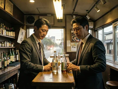 Salarymen at standing bar