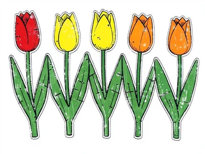 Row of tulips