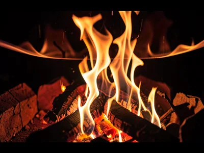 Heat shimmer above fire visible distortion