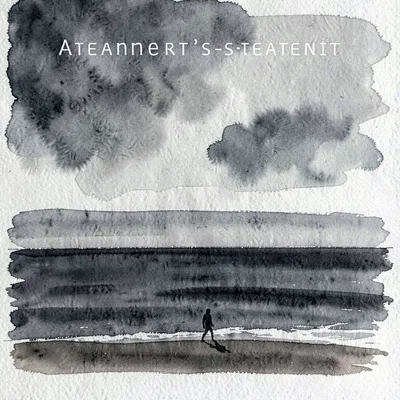 Atmospheric director's-statement header plate, painterly long horizon of dark wa
