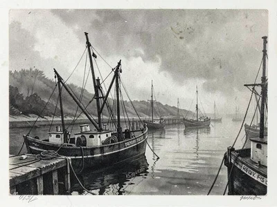 Foggy harbor
