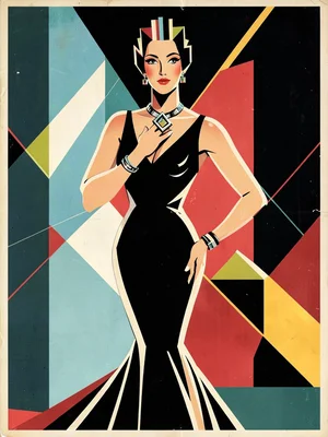 Art Deco glamorous woman