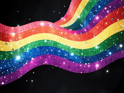 Disco seventies rainbow wave