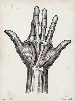Victorian anatomical hand study