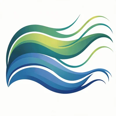 Morphing vector illustration, hair flowing into wind streams , smooth vector gra