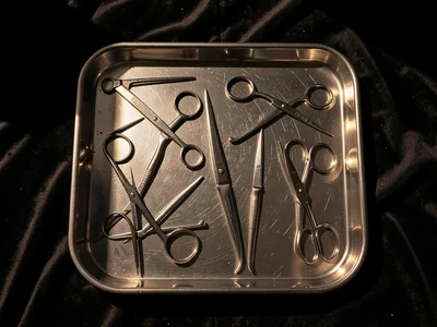 Sterilization Tray Tableau — Overhead Still Life