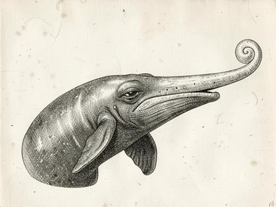 Scrimshaw narwhal