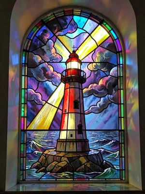 Lighthouse stained glass