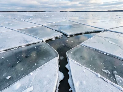 Open water lead between ice plates