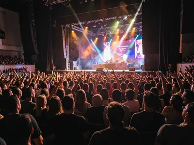 Concert crowd from stage view