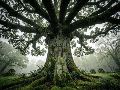 Druidic Oak Over Standing Stone