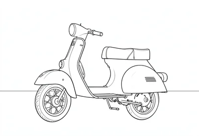 Vespa scooter continuous line