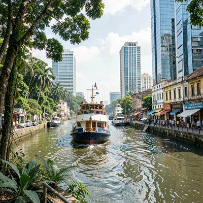 Casco Viejo restoration meeting modern Panama City, A tugboat guiding a cruise s