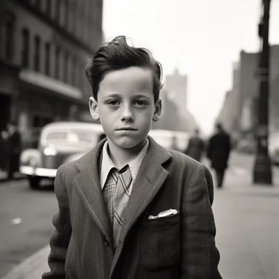 Vivian Maier photo or suburban kid with long forehead