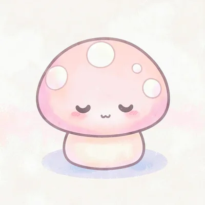 Kawaii sleepy mushroom
